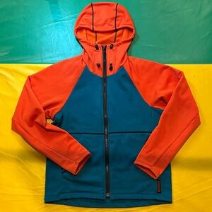 Melanzana Men’s M Teal and Orange Full Zip Hoodie